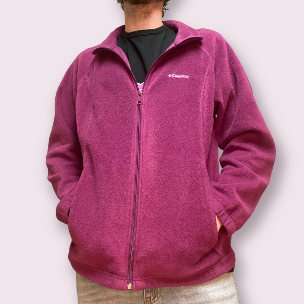 Pink / purple Columbia fleece feel zip up jacket